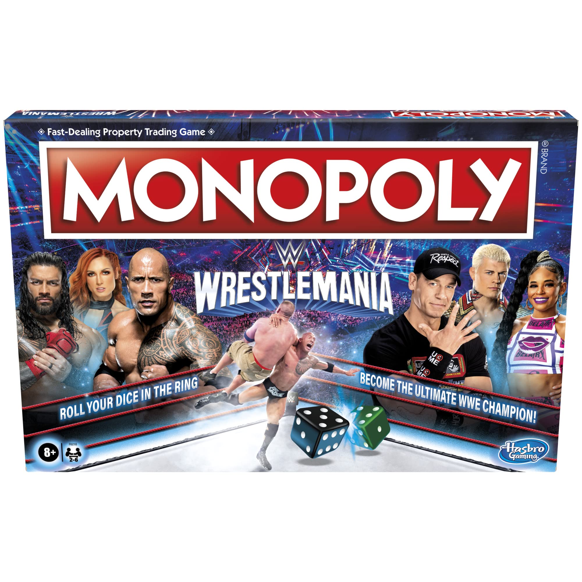 Hasbro Gaming Monopoly: Wrestlemania Edition Board Game for Ages 8 and up Monopoly Game Inspired by WWE Wrestlemania Family Games for 2-6 Players Kids Games